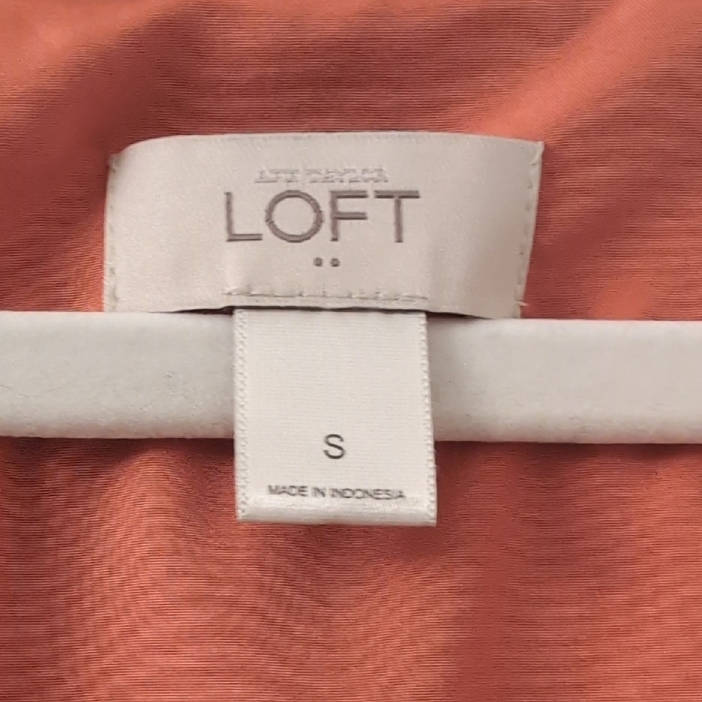 LOFT Orange and Cream Floral Midi Dress - Picture 2 of 3